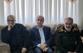 دیدار استاندار گیلان و جانشین فرمانده کل سپاه پاسداران با خانواده شهید حق‌بین