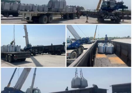 آغاز عملیات بارگیری آزمایشی زغال‌کُک برای نخستین بار در بندر کاسپین