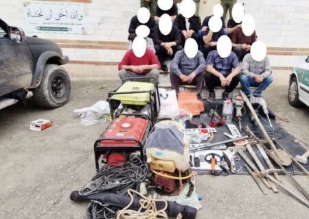 باند ۱۳ نفره حفاران غیر مجاز در تالش متلاشی شد