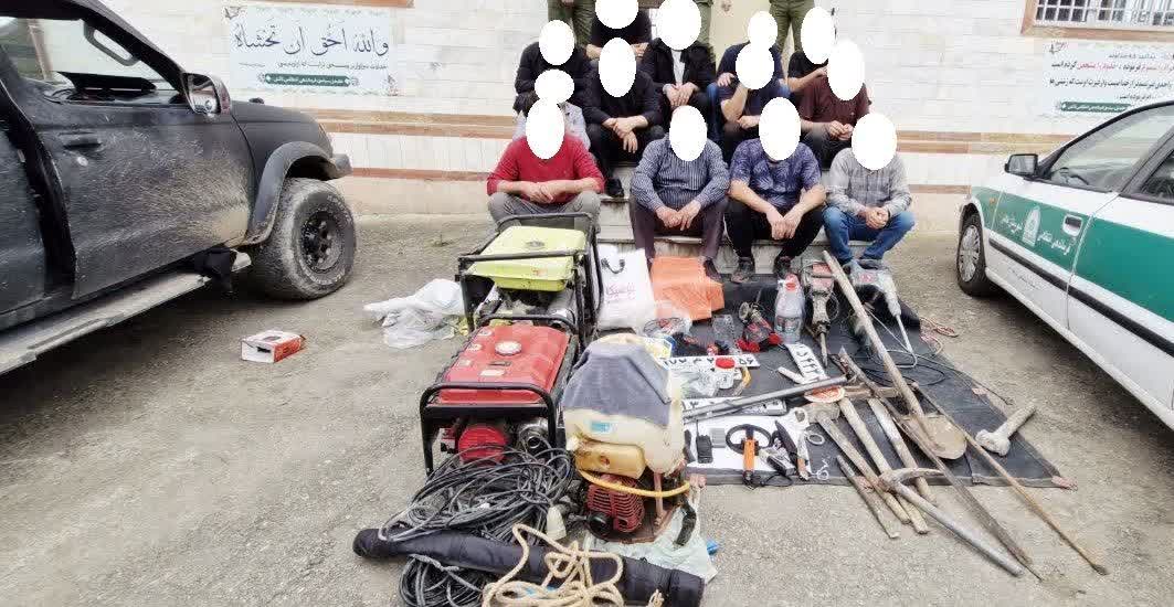 باند ۱۳ نفره حفاران غیر مجاز در تالش متلاشی شد