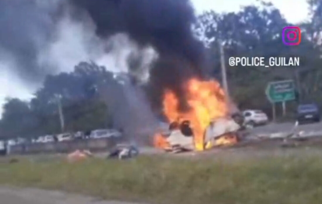 نجات جان راننده و سرنشینان خودرو با ازخودگذشتگی مأموران پلیس‌راه
