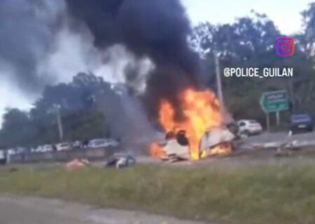 نجات جان راننده و سرنشینان خودرو با ازخودگذشتگی مأموران پلیس‌راه