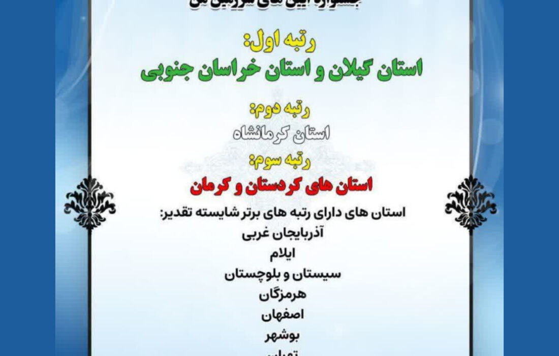 درخشش گیلان در جشنواره آئین سرزمین من 